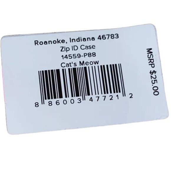 Vera Bradley CAT'S MEOW Zip ID Case 14559-P88 New with Tag - Picture 6 of 6